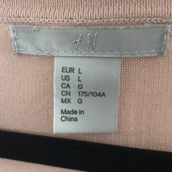 Dusty rose and black trim 3/4 length sweater. - Picture 3 of 4